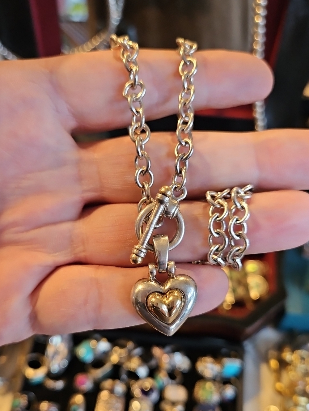 Sterling 14k Esposito Toggle Necklace
